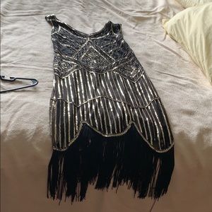 Gold detailed flapper dress